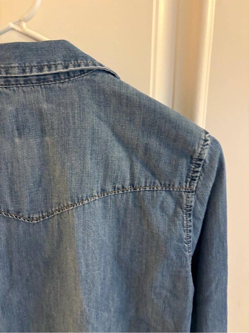 Gap Denim Light Blue Western Shirt with pearl snap buttons - Picture 13 of 16
